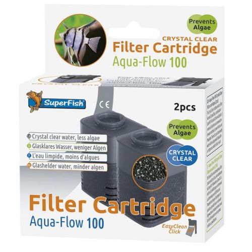 SuperFish Aqua-Flow 100/150 Crystal Clear Cartridges 2 stuks